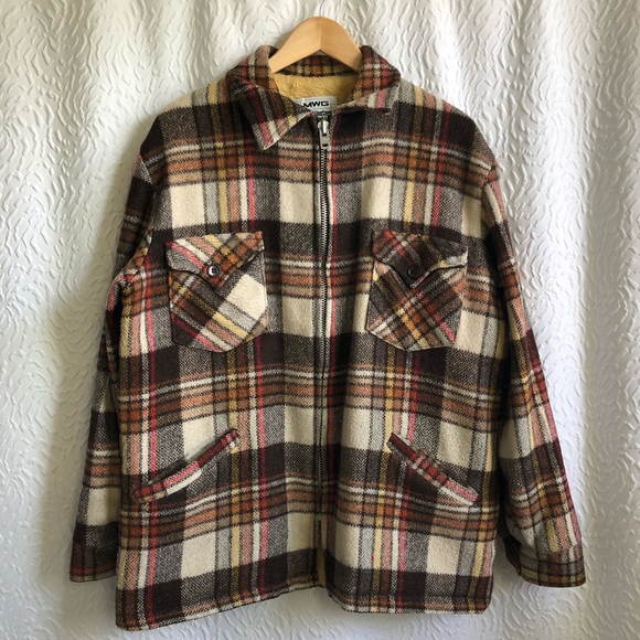 Vintage Jackets & Blazers - Vintage Western’s Best Plaid Neutral Tone Wool Jacket Shacket
